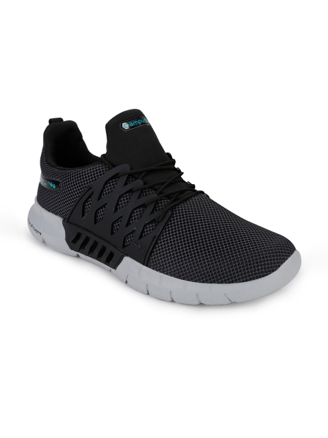Campus Men Black Mesh Running Shoes