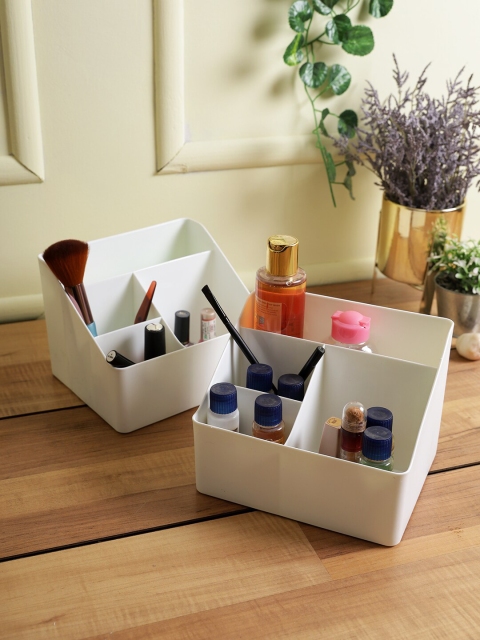 House Of Accessories Pack of 2 White Desk Organiser