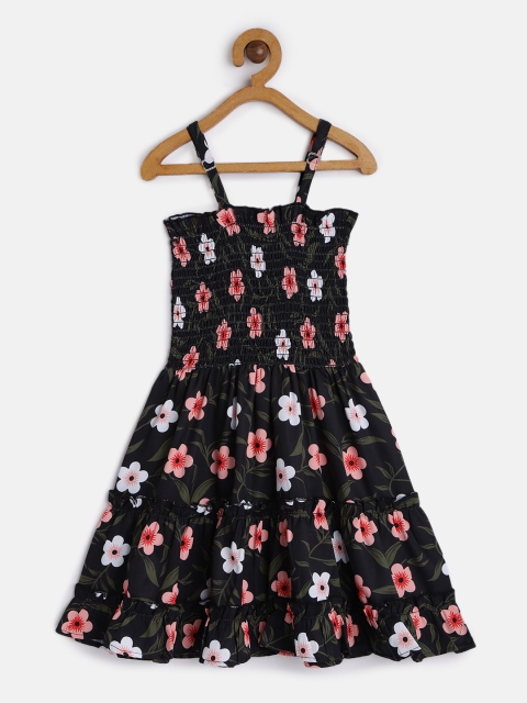 Yuvraah Girls Black & Green Floral Printed Shoulder Straps Smocked Fit & Flare Dress
Yuvraah Girls Black & Green Floral Printed Shoulder Straps Smocked Fit & Flare Dress