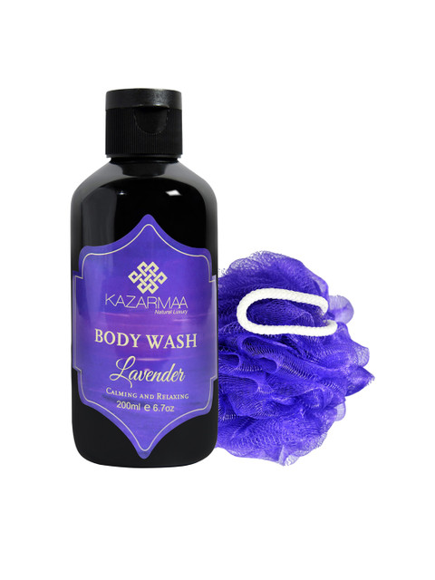 KAZARMAA Lavender Shower Gel And Bath Puff - 200ml, Black 
KAZARMAA Lavender Shower Gel And Bath Puff - 200ml, Black