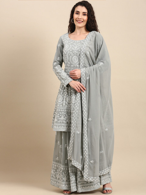Soch Women Grey Ethnic Motifs Embroidered Thread Work Kurta with Sharara & With Dupatta
Soch Women Grey Ethnic Motifs Embroidered Thread Work Kurta with Sharara & With Dupatta