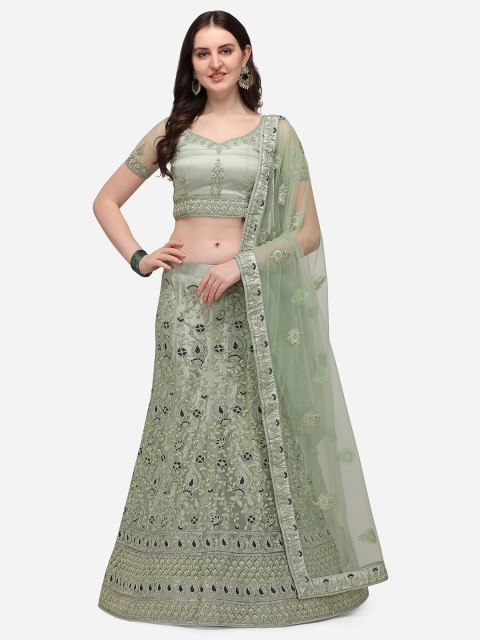 Netram Lime Green & Silver-Toned Embroidered Semi-Stitched Lehenga & Unstitched Blouse With Dupatta
Netram Lime Green & Silver-Toned Embroidered Semi-Stitched Lehenga & Unstitched Blouse With Dupatta