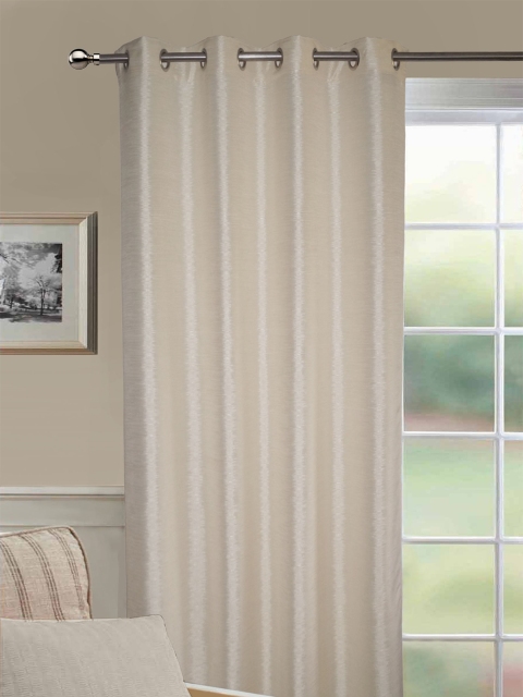 Lushomes Cream-Coloured Long Door Curtain
