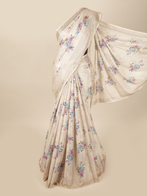 Pothys Cream-Coloured & Pink Floral Saree
Pothys Cream-Coloured & Pink Floral Saree