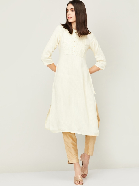 Melange by Lifestyle Women Off White Yoke Design Cold-Shoulder Sleeves Thread Work Kurta
Melange by Lifestyle Women Off White Yoke Design Cold-Shoulder Sleeves Thread Work Kurta