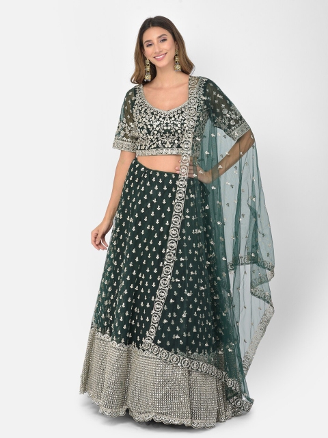 Neerus Green & White Embroidered Mirror Work Ready to Wear Lehenga & Blouse With Dupatta
Neerus Green & White Embroidered Mirror Work Ready to Wear Lehenga & Blouse With Dupatta