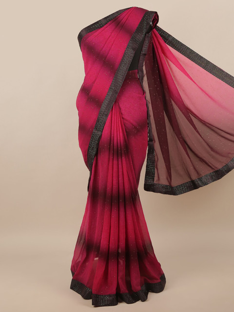 Pothys Pink & Black Striped Saree 
Pothys Pink & Black Striped Saree