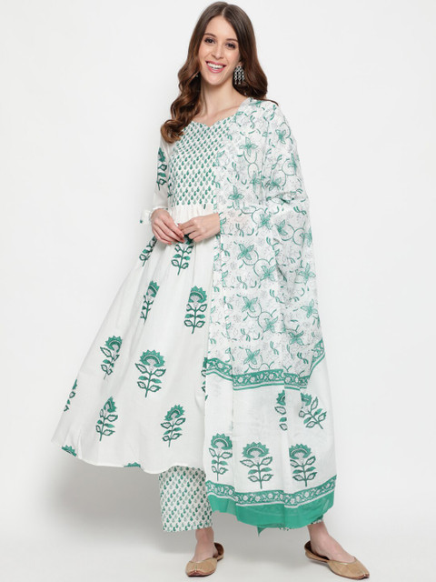 THE NKS PLUS Women White Floral Angrakha Pure Cotton Kurta with Palazzos & Dupatta
THE NKS PLUS Women White Floral Angrakha Pure Cotton Kurta with Palazzos & Dupatta