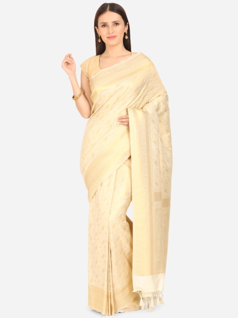 BOMBAY SELECTIONS Cream-Coloured & Gold-Toned Woven Design Zari Art Silk Banarasi Saree
BOMBAY SELECTIONS Cream-Coloured & Gold-Toned Woven Design Zari Art Silk Banarasi Saree