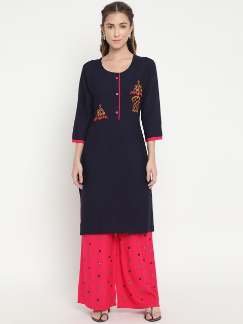 V2 Value & Variety Women Blue Ethnic Motifs Embroidered Mirror Work Kurta with Palazzos
V2 Value & Variety Women Blue Ethnic Motifs Embroidered Mirror Work Kurta with Palazzos
