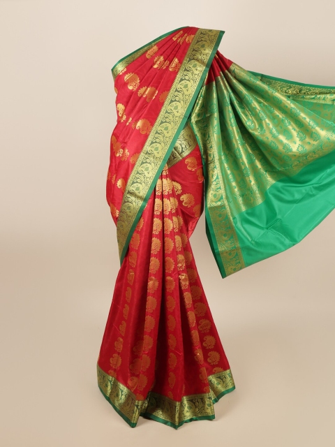 Pothys Red & Green Woven Design Zari Art Silk Saree