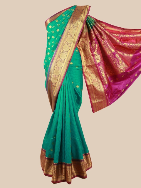 Pothys Green & Pink Woven Design Art Silk Saree