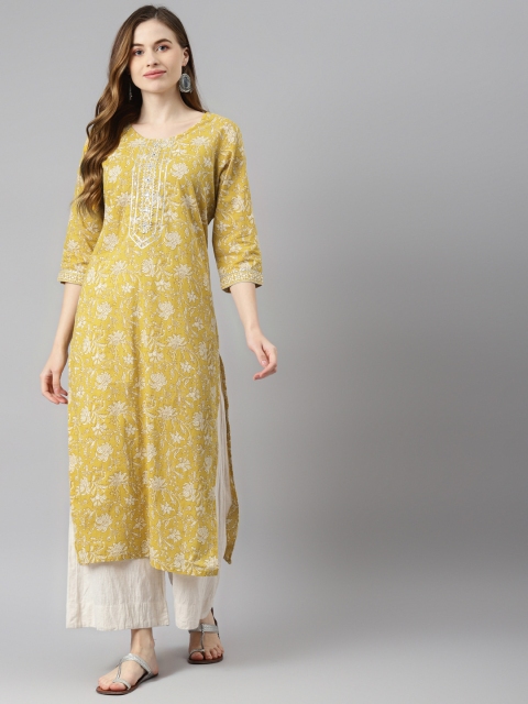Readiprint Fashions Women Mustard Yellow & Off White Ethnic Printed Pure Cotton Kurta
Readiprint Fashions Women Mustard Yellow & Off White Ethnic Printed Pure Cotton Kurta