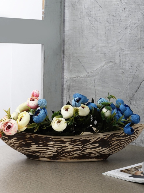 The Decor Mart Brown & Beige Textured Ceramic Planter