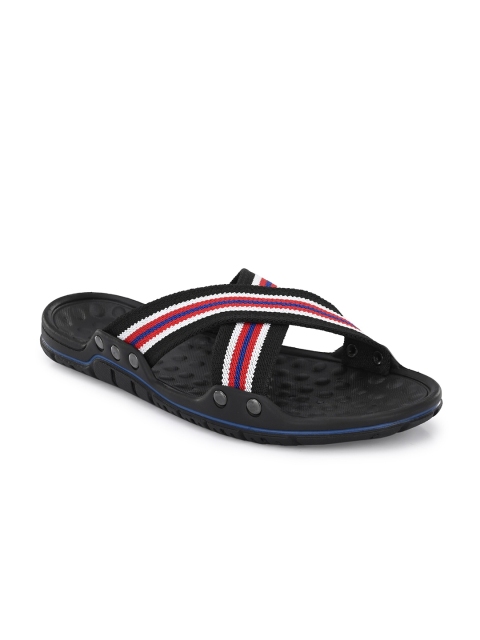 BUCIK Men Black & White Striped Slip-On