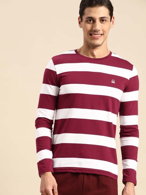 United Colors of Benetton Men Burgundy & White Striped T-shirt With Brand Logo Detail
United Colors of Benetton Men Burgundy & White Striped T-shirt With Brand Logo Detail