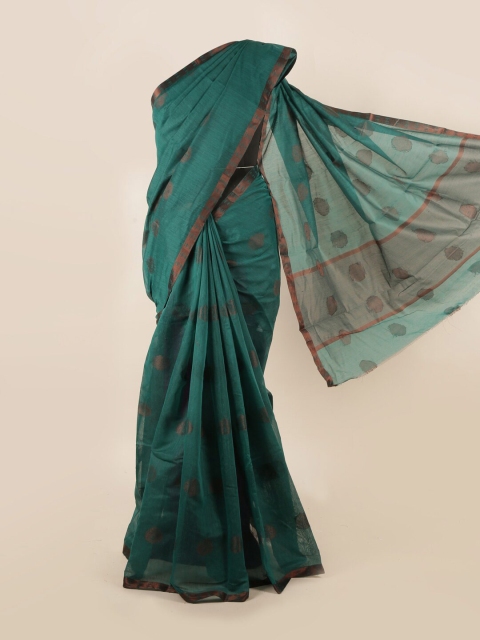 Pothys Green Floral Cotton Blend Saree