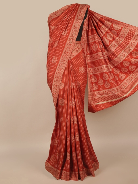 Pothys Rust Ethnic Motifs Saree