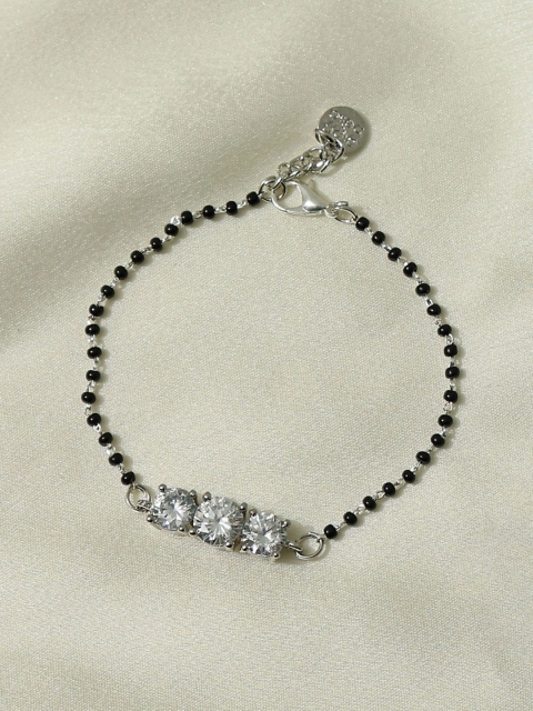 Pipa Bella Women Black Silver-Plated Cubic Zirconia Studded Mangalsutra Link Bracelet
Pipa Bella Women Black Silver-Plated Cubic Zirconia Studded Mangalsutra Link Bracelet