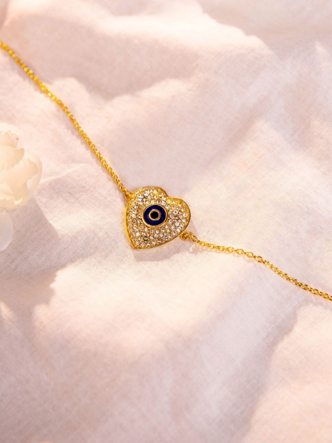 Pipa Bella Women Blue & Gold-Toned Heart Shaped Evil Eye Stone-Studded Link Bracelet
Pipa Bella Women Blue & Gold-Toned Heart Shaped Evil Eye Stone-Studded Link Bracelet
