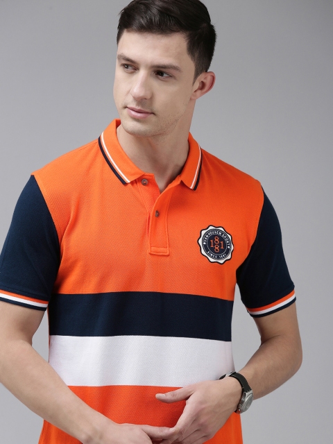 Van Heusen Sport Men Orange & Navy Blue Colourblocked Polo Collar Pure Cotton T-shirt
Van Heusen Sport Men Orange & Navy Blue Colourblocked Polo Collar Pure Cotton T-shirt