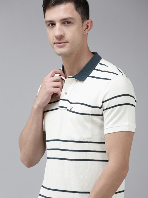 Van Heusen Sport Men White & Navy Blue Striped Polo Collar Pure Cotton T-shirt
Van Heusen Sport Men White & Navy Blue Striped Polo Collar Pure Cotton T-shirt