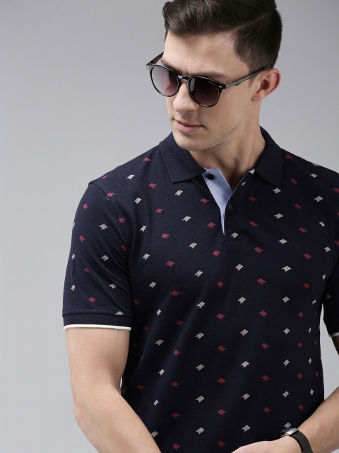 Van Heusen Sport Men Navy Blue Geometric Self Design Polo Collar Pure Cotton T-shirt
Van Heusen Sport Men Navy Blue Geometric Self Design Polo Collar Pure Cotton T-shirt