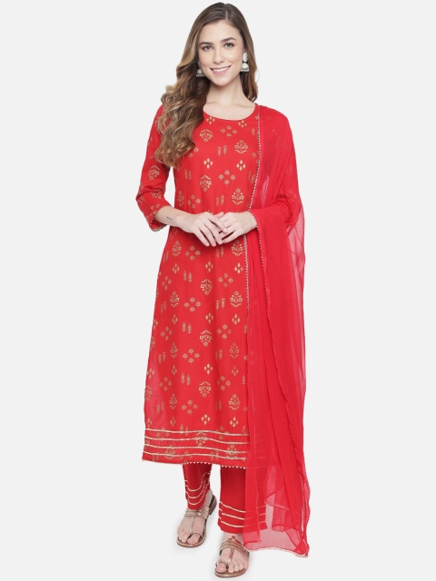 Prakhya Women Red Ethnic Motifs Printed Gotta Patti Kurta with Trousers & With Dupatta
Prakhya Women Red Ethnic Motifs Printed Gotta Patti Kurta with Trousers & With Dupatta