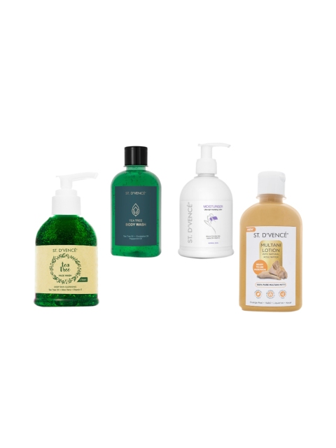 ST. D'VENCE Set Of 4 Body Lotion Face Wash With Body Wash & Face Pack Skincare Set 1000ml, Multi
ST. D'VENCE Set Of 4 Body Lotion Face Wash With Body Wash & Face Pack Skincare Set 1000ml, Multi