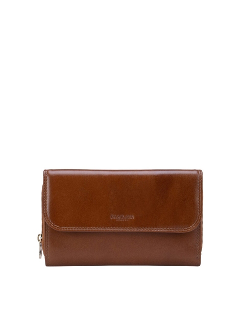 Da Milano Women Brown Solid Two Fold Wallet