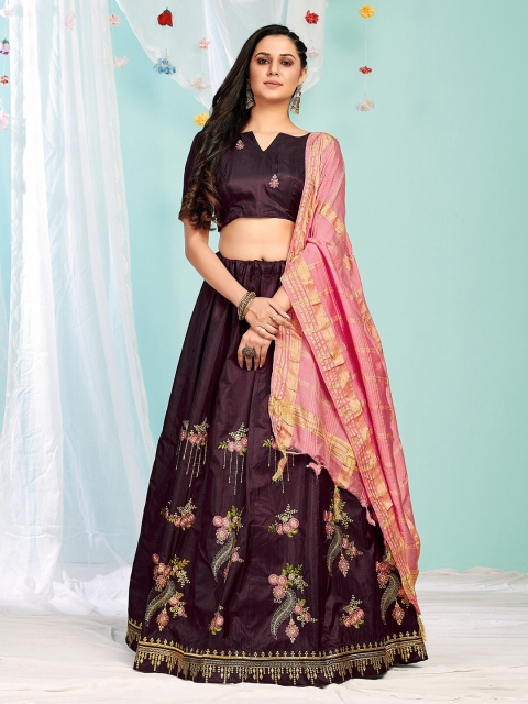 SHOPGARB Burgundy & Pink Embroidered Semi-Stitched Lehenga & Unstitched Blouse With Dupatta
SHOPGARB Burgundy & Pink Embroidered Semi-Stitched Lehenga & Unstitched Blouse With Dupatta