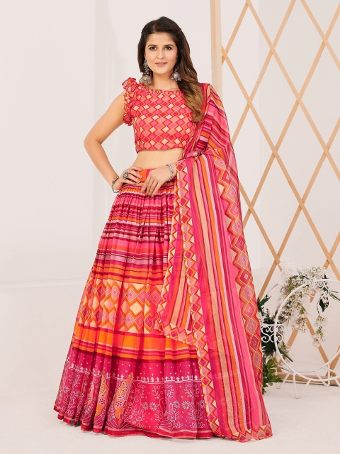 SHOPGARB Multicoloured Printed Semi-Stitched Lehenga & Unstitched Blouse With Dupatta, Multi
SHOPGARB Multicoloured Printed Semi-Stitched Lehenga & Unstitched Blouse With Dupatta, Multi