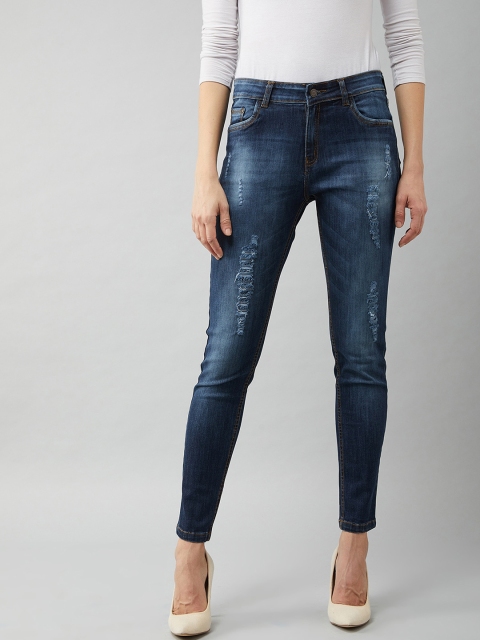 DOLCE CRUDO Women Navy Blue Skinny Fit Mildly Distressed Light Fade Stretchable Jeans
DOLCE CRUDO Women Navy Blue Skinny Fit Mildly Distressed Light Fade Stretchable Jeans