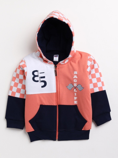 Nottie Planet Boys Coral-Coloured & Black Pure Cotton Colourblocked Hooded Sweatshirt
Nottie Planet Boys Coral-Coloured & Black Pure Cotton Colourblocked Hooded Sweatshirt