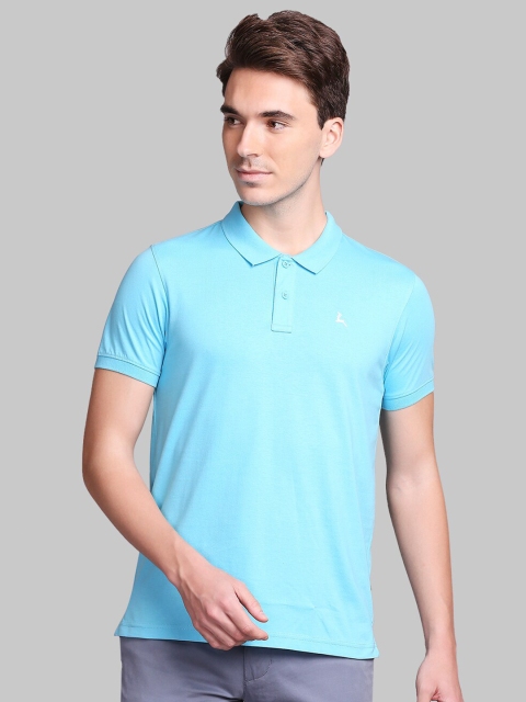 Parx Men Blue Polo Collar T-shirt