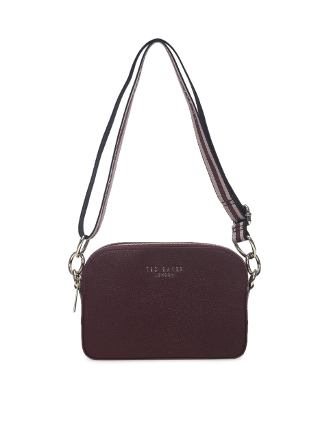 Ted Baker Purple Leather Structured Sling Bag
