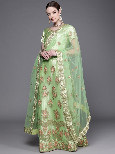 Mitera Green & Pink Embroidered Semi-Stitched Lehenga & Unstitched Blouse With Dupatta
Mitera Green & Pink Embroidered Semi-Stitched Lehenga & Unstitched Blouse With Dupatta