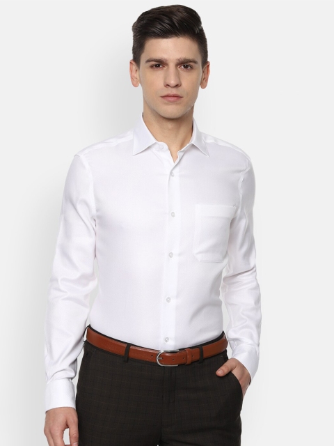 Louis Philippe Permapress Men White Opaque Formal Shirt