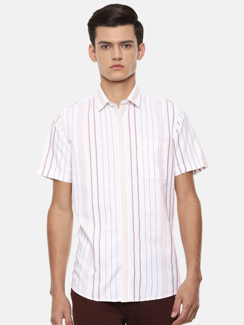 Van Heusen Sport Men White & Pink Slim Fit Opaque Striped Pure Cotton Casual Shirt 
Van Heusen Sport Men White & Pink Slim Fit Opaque Striped Pure Cotton Casual Shirt