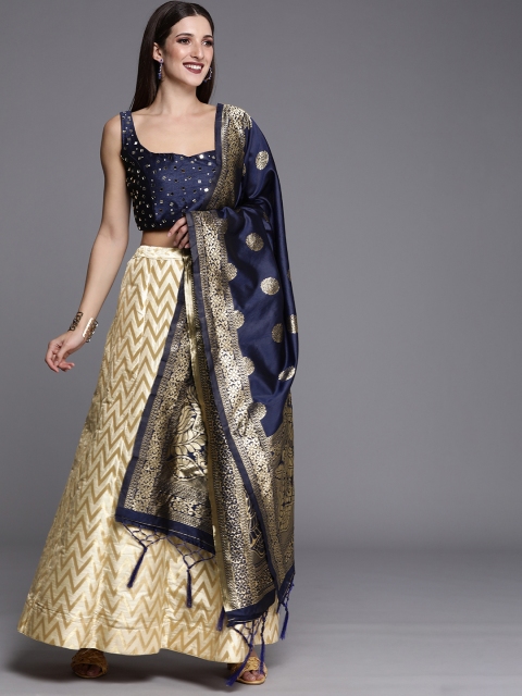 Mitera Beige & Navy Blue Printed Tie and Dye Semi-Stitched Lehenga & Unstitched Blouse With Dupatta
Mitera Beige & Navy Blue Printed Tie and Dye Semi-Stitched Lehenga & Unstitched Blouse With Dupatta