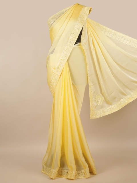 Pothys Yellow Sequinned Saree