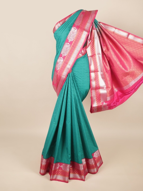 Pothys Green & Pink Ethnic Motifs Zari Art Silk Saree