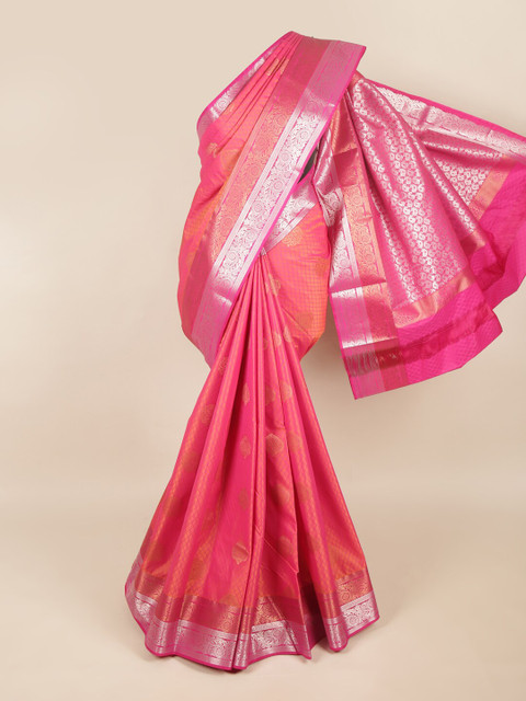 Pothys Peach-Coloured & Pink Ethnic Motifs Zari Art Silk Saree 
Pothys Peach-Coloured & Pink Ethnic Motifs Zari Art Silk Saree