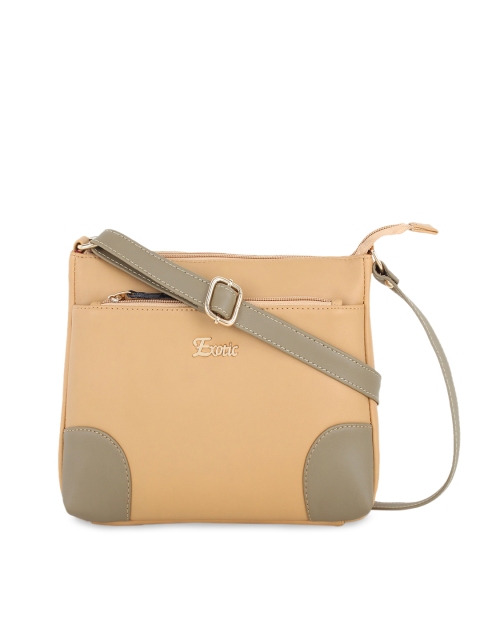 Exotic Beige PU Structured Sling Bag