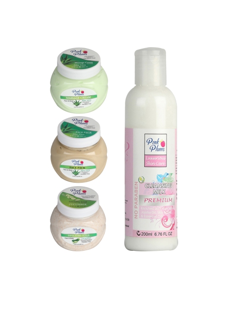 Pink Plums Pack of 4 Paraben Free Aloevera PREMIUM Cucumber Face & Body Massage Creams, Multi
Pink Plums Pack of 4 Paraben Free Aloevera PREMIUM Cucumber Face & Body Massage Creams, Multi