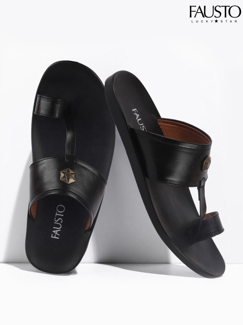 FAUSTO Men Black Comfort Sandals