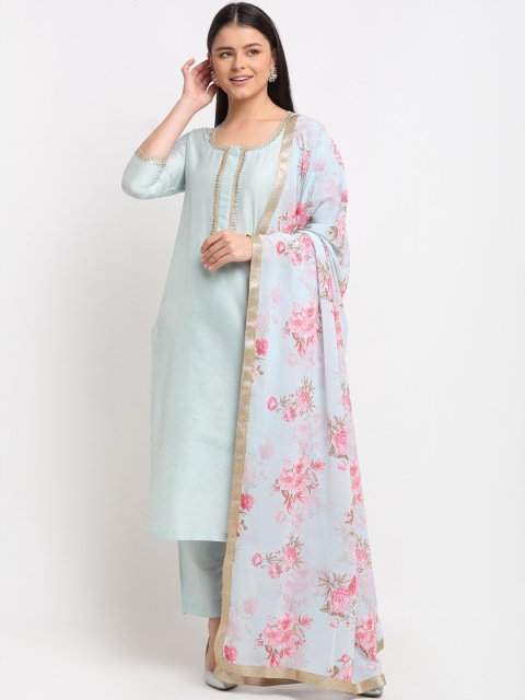 anokherang Women Blue & Pink Printed Regular Gotta Patti Kurta with Trousers & Dupatta
anokherang Women Blue & Pink Printed Regular Gotta Patti Kurta with Trousers & Dupatta