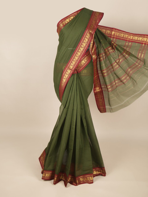 Pothys Green & Maroon Zari Saree
Pothys Green & Maroon Zari Saree