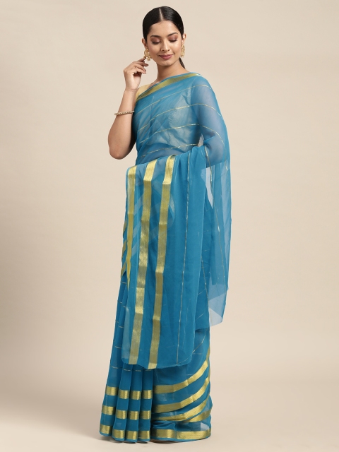 KALINI Blue Pure Georgette Saree