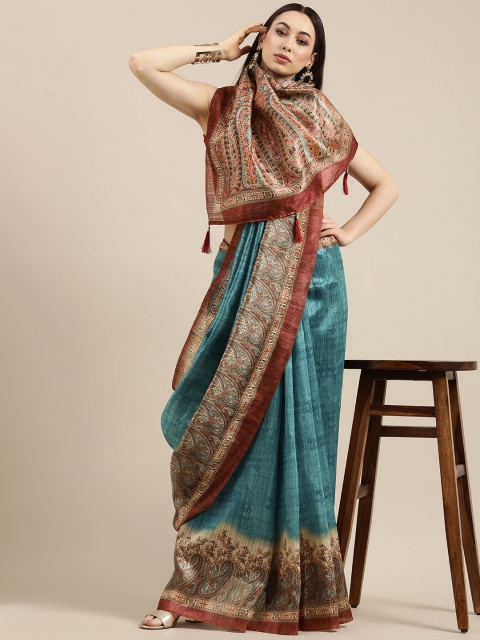 all about you Blue Ethnic Motifs Saree